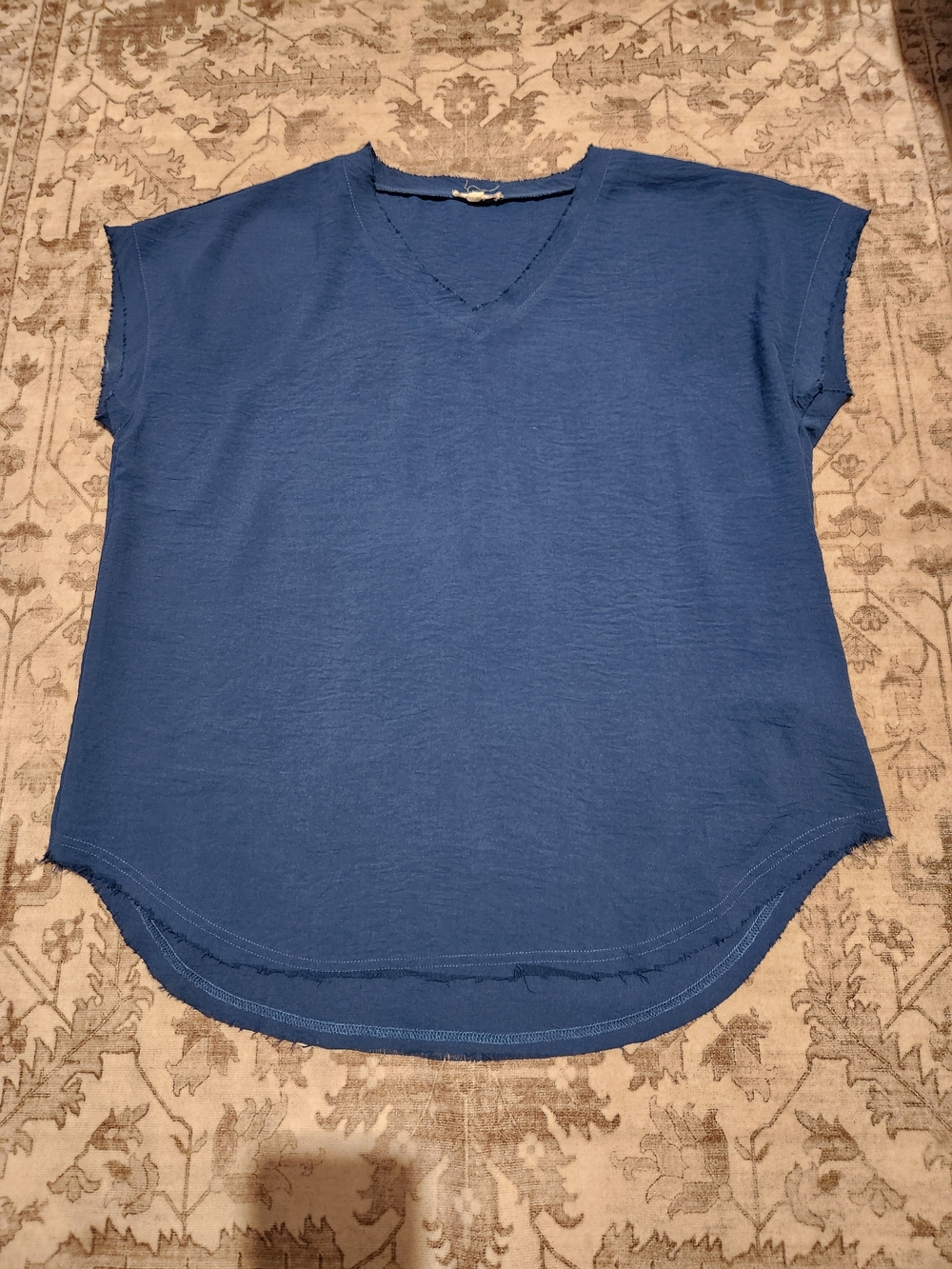 JODIFL Women's Short Sleeve V-Neck Tee — Blue